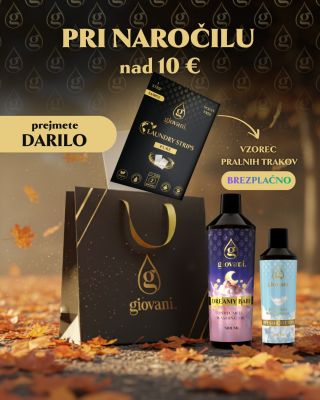 Pri Giovani® radi delimo veselje! 💛 Ob vsakem nakupu nad 10 € vam podarimo darilo – vzorec pralnih trakov. 🫧 Imate...